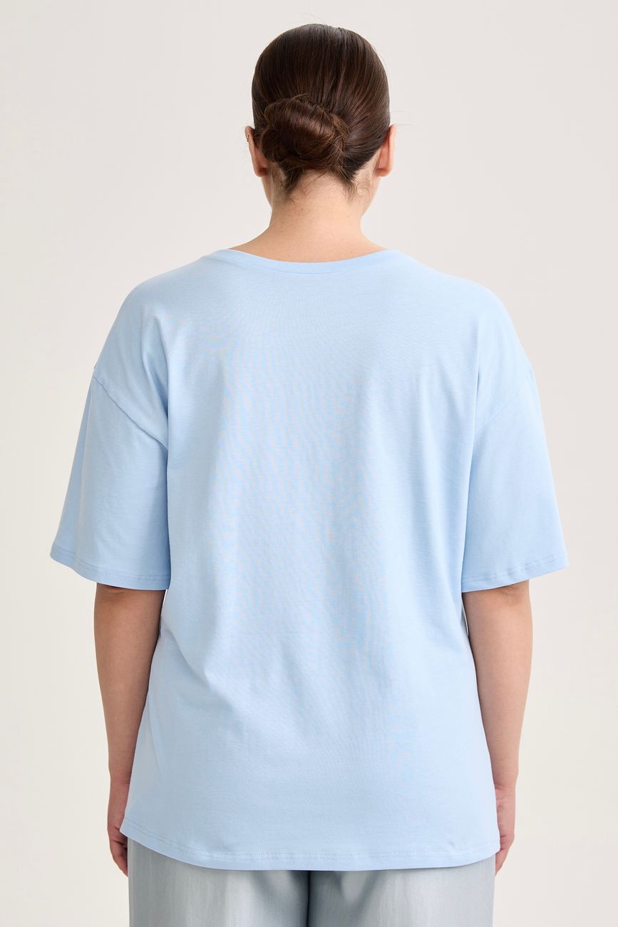 Футболка с круглым вырезом, голубой