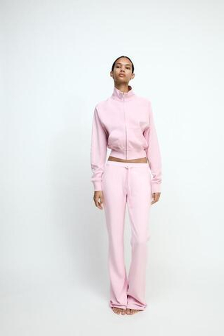 ZARA ТОЛСТОВКА С ЗАСТЕЖКОЙ-МОЛНИЕЙ, РОЗОВЫЙ