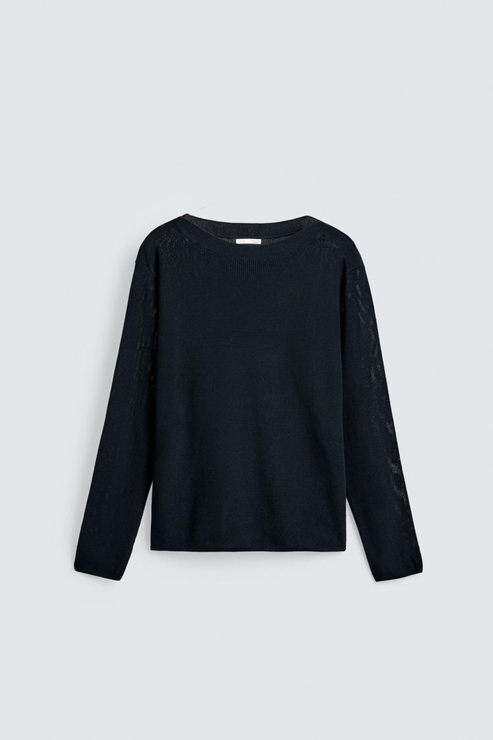 ZARA ТРИКОТАЖНЫЙ ДЖЕМПЕР С МЕРСЕРИЗАЦИЕЙ, МОРСКОЙ СИНИЙ