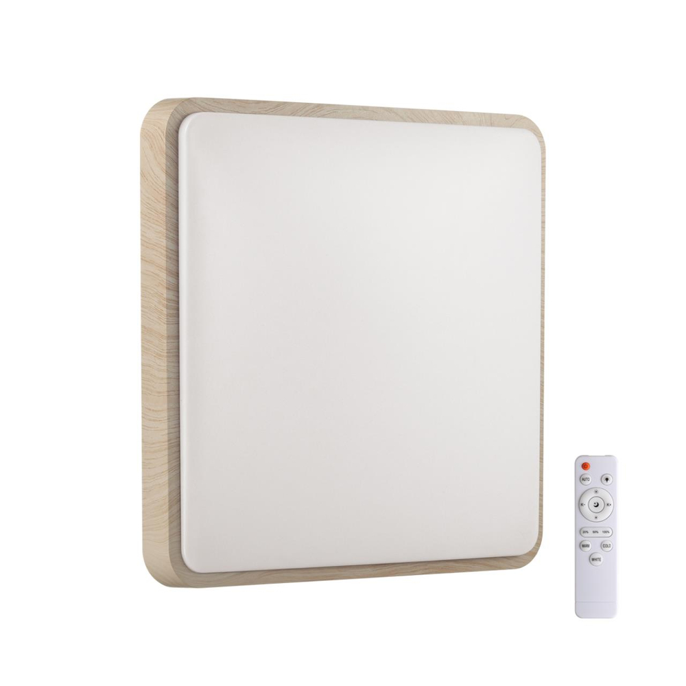 7608/EL PALE SN 000 Светильник пластик/беж. под дер. LED 72Вт 3000-6300K 480x480 IP43 пульт ДУ MERTO