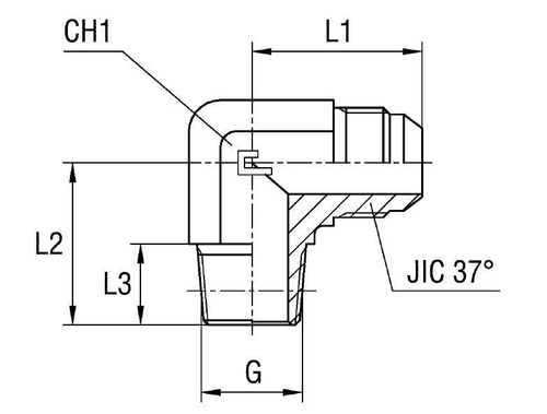 Штуцер FC90 JIC 9/16" BSPT3/8"