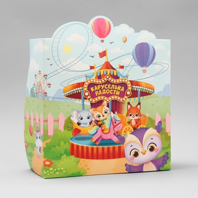 Коробка складная «Карусель радости », 25 х 25 х 10 см