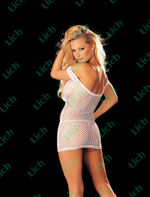 Сетевая сорочка с атласной отделкой