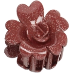 Заколка - краб для волос «AKS - SALVATORE», микс 6 цветов, роза, 7*7см