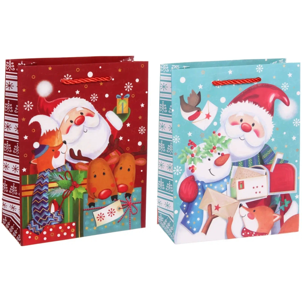 Пакет подарочный «Дедушка Мороз» 18*23*8 см, микс