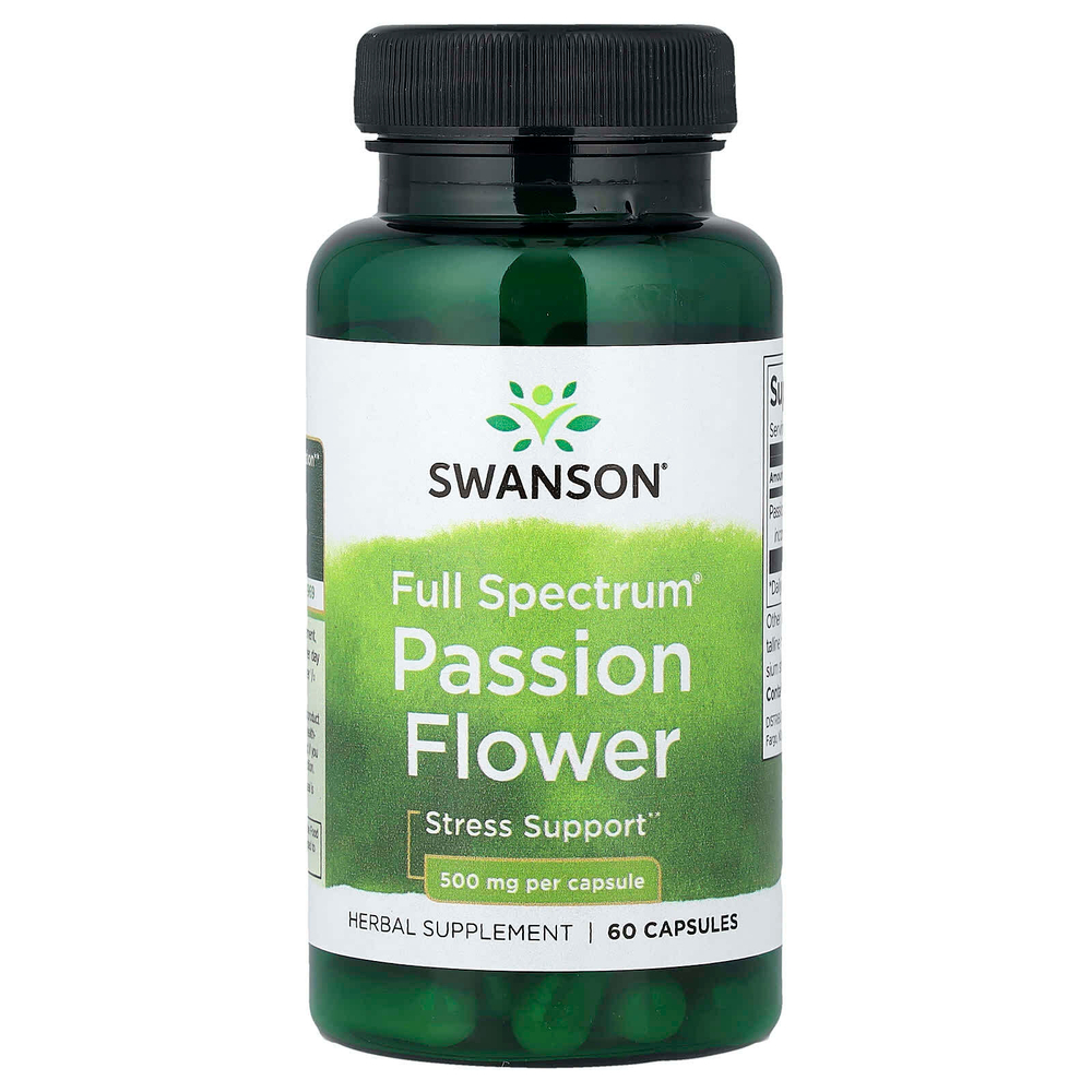 Swanson, Full Spectrum®, пассифлора, 500 мг, 60 капсул