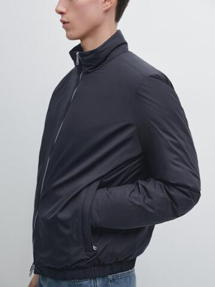 Massimo Dutti Легкая водоотталкивающая стеганая куртка, темно-синий