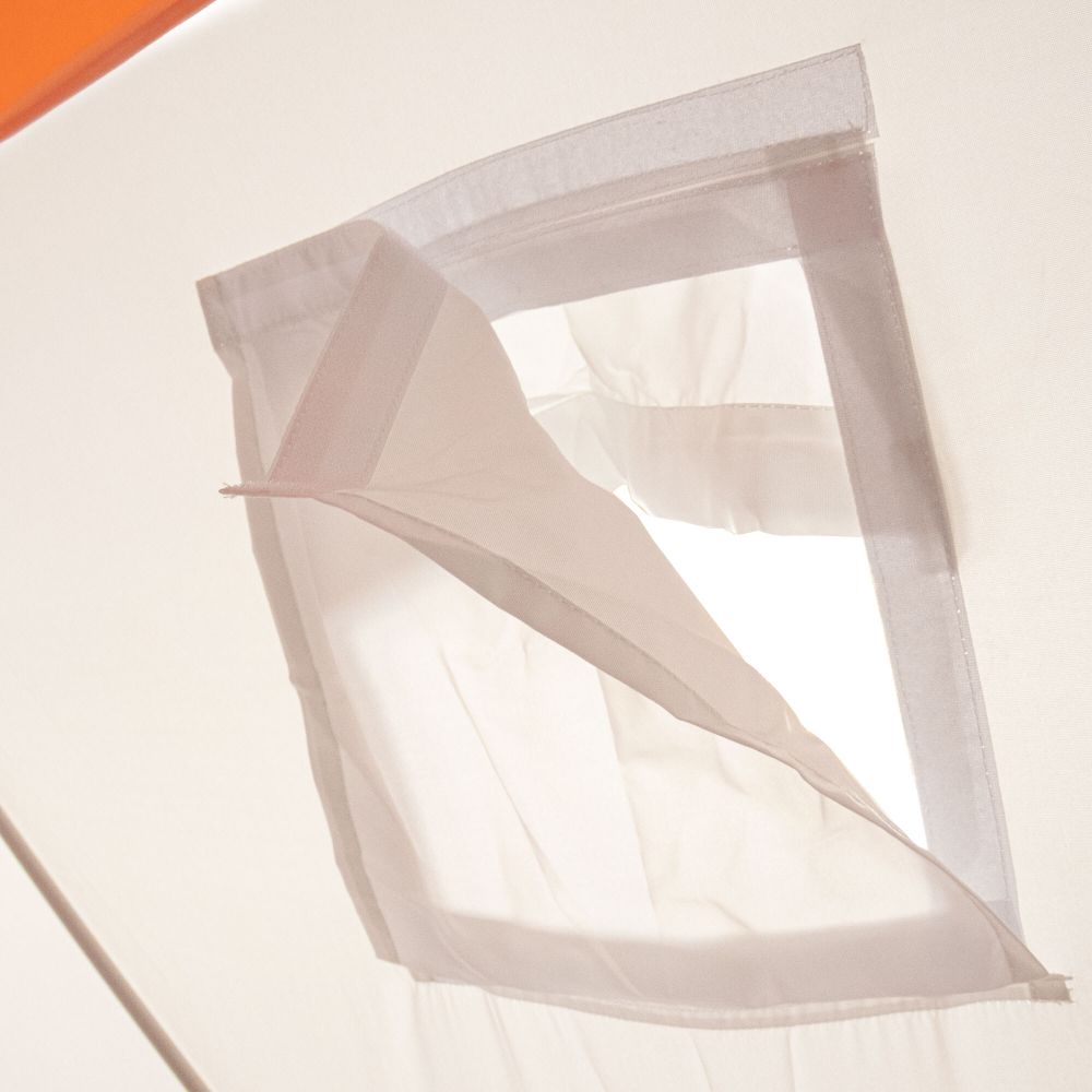 Палатка зимняя куб СЛЕДОПЫТ 1,8 х1,8 м, Oxford 240D PU 1000, S по полу 3,2  кв.м ,цв. оранжевый/бел