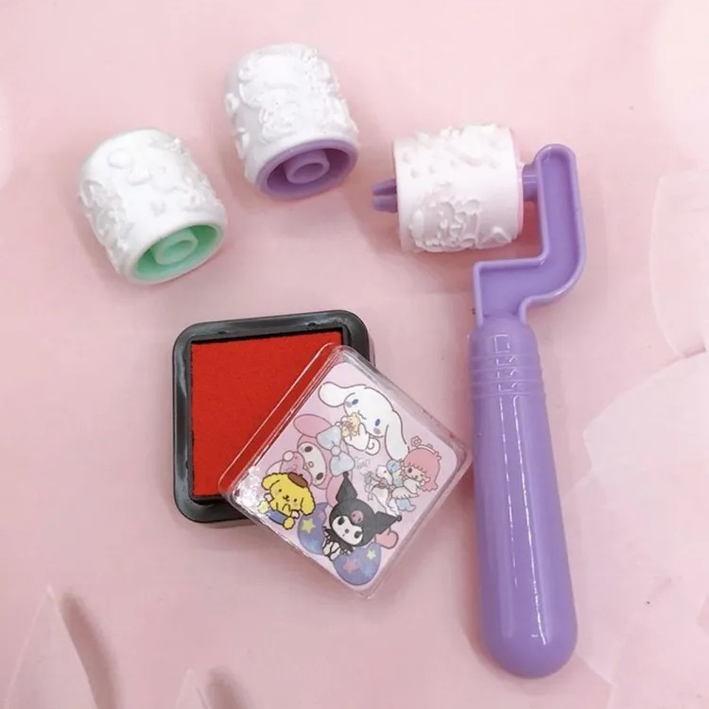 Штамп для детей Куроми, MC-Basir, детские цветные печати с 3 сменными роликами и штемпельной подушкой, 9 см, для рисования и творчества