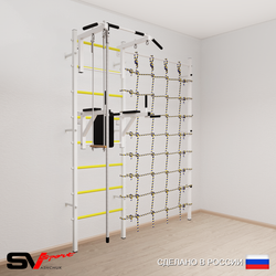 Шведская стенка Sv Sport усиленная 6760 (Турник стандарт/Брусья/Канат/Трапеция/Канатный лаз)