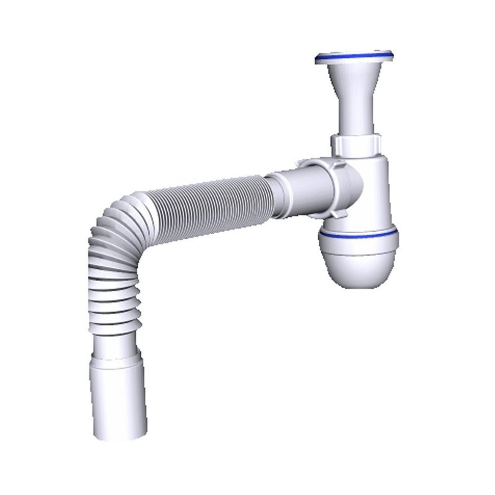 Сифон для умывальника бутылочный АНИ C2005 1 1/4с гибкой трубой 40