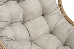 "Венеция" подвесное кресло-кокон из искусственного ротанга, цвет соломенный с бежевой подушкой