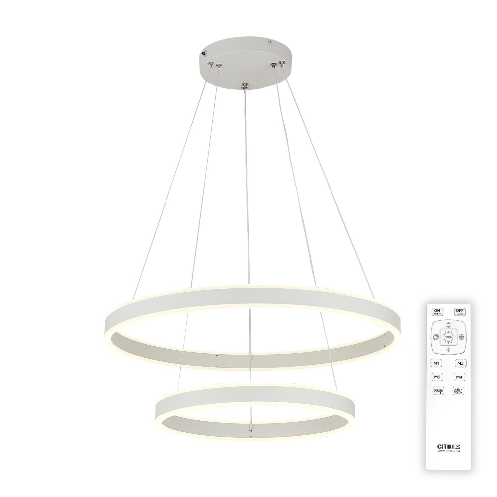 Citilux Дуэт CL719640 LED Люстра подвесная с пультом Белая