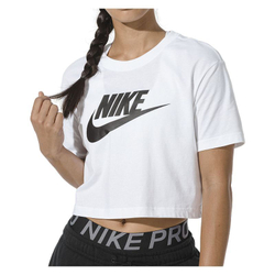 Женская теннисная футболка Nike Sportswear Essential Crop Icon W - white/black