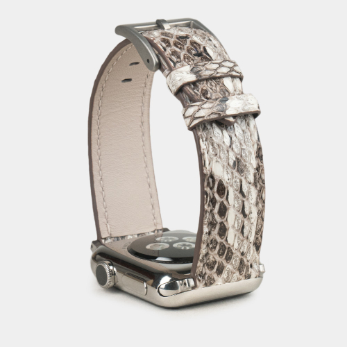 Ремешок для Apple Watch 44/45/46 mm из кожи питона, натурального цвета