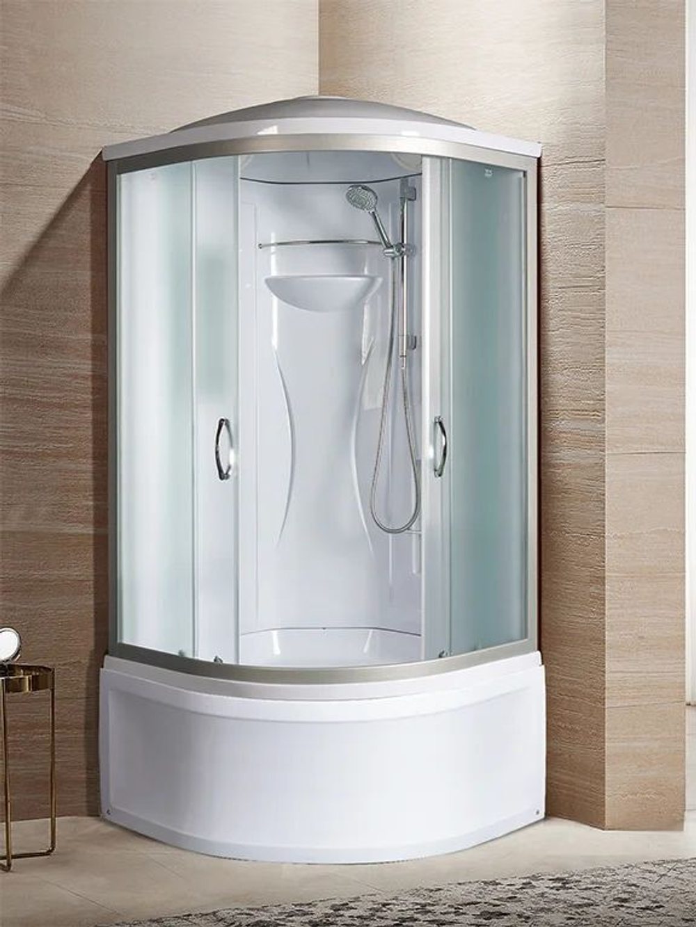 Душевая кабина RIVER  REIN 90/44 MT 90х90 см,  матовое стекло, поддон высокий, с крышей