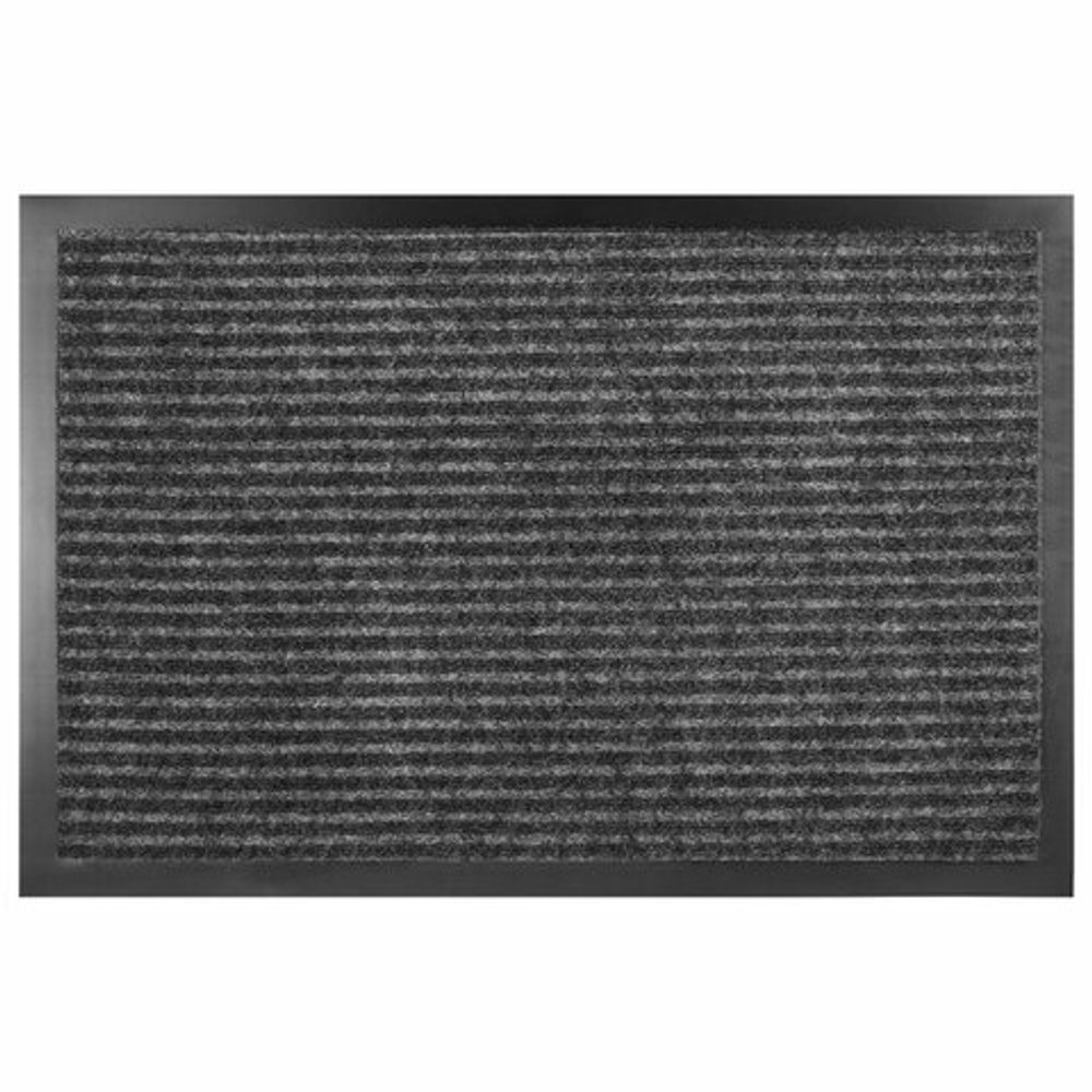 Коврик придверный 60х90 см, СЕРЫЙ, влаго-грязезащитный, 430 г/м2, ребристый, ЛЮБАША СТАНДАРТ, 701035