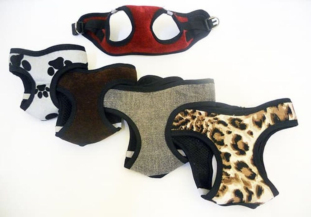 Шлейка текстильная трехслойная вельвет+3Dсетка,размер :S(обхват груди 23-28см)