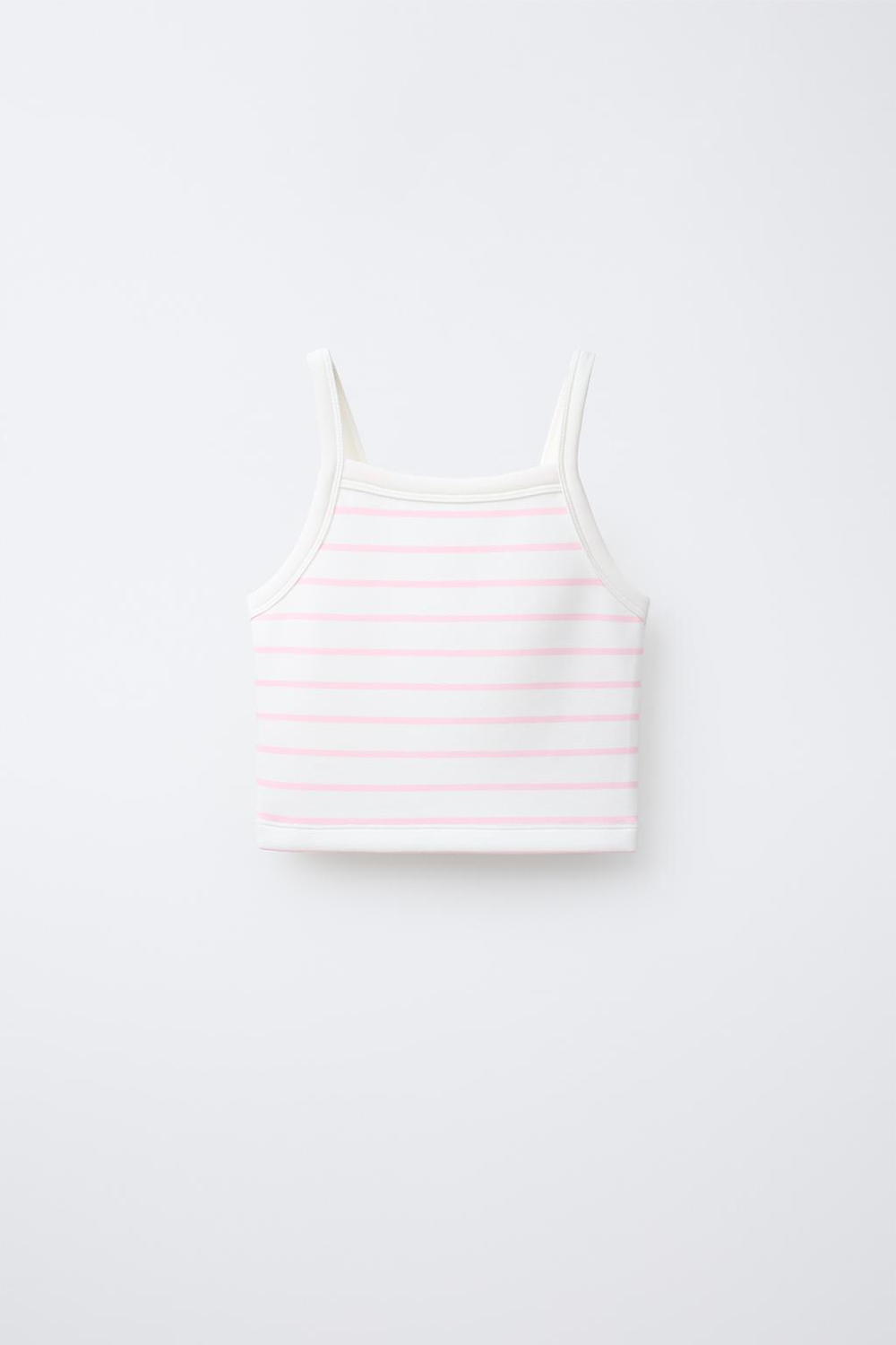 ZARA ТОП ИЗ МОДАЛА В ПОЛОСКУ, РОЗОВЫЙ