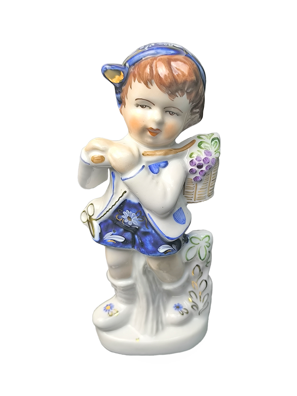 Фарфоровая статуэтка "Мальчик с виноградом" Германия