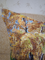 Декоративная гобеленовая наволочка для интерьерной подушки Осеннее озеро 68х47