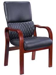 Стул руководителя Everprof President Wood CF Экокожа Черный