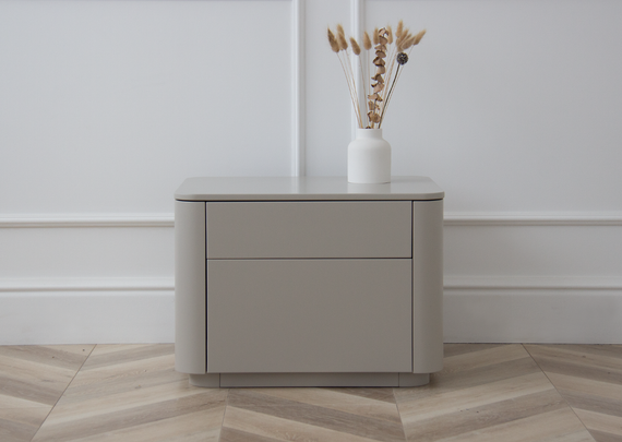Тумба прикроватная Tammi 2 ящика ширина 50 см (серо-бежевый)