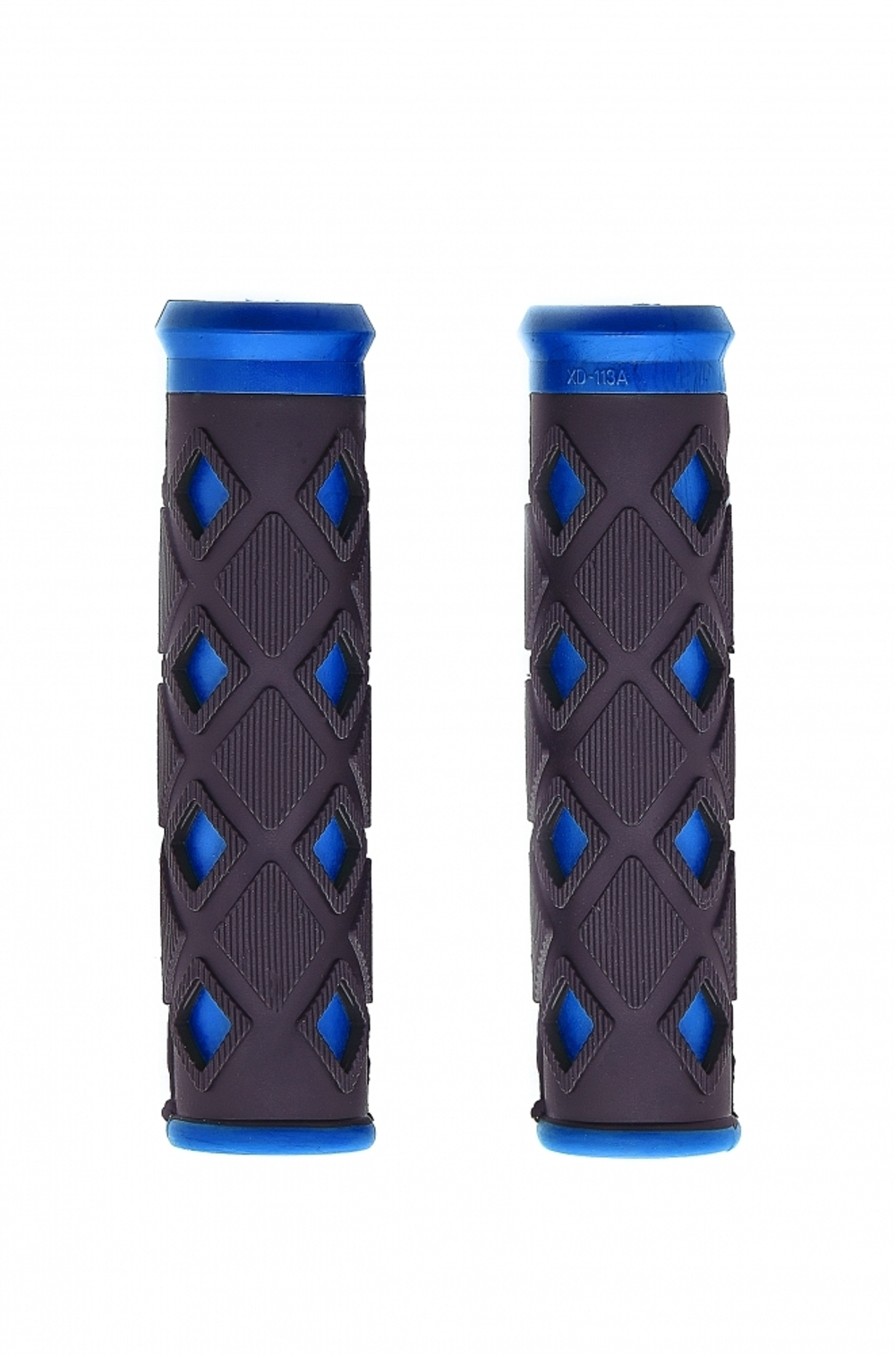 Грипсы, длина 120мм, материал - пластмасса и резина, черные с синим HL-G 25 black/blue