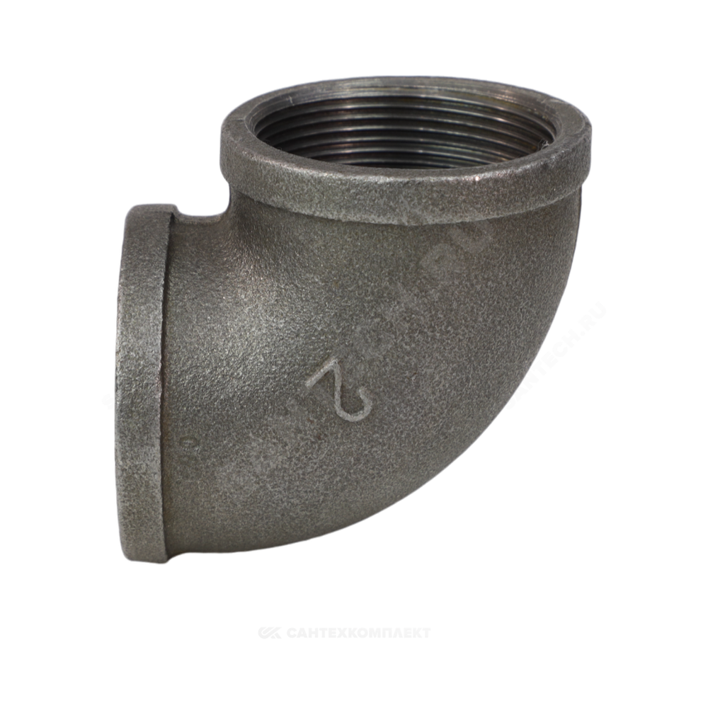 Угольник проходной чугун Ду 65 (2 1/2") ВР/ВР Fittex PLUS