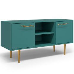 Тумба под ТВ Арт Колор matte 117см Стайл Голд Пастельно-синий матовый