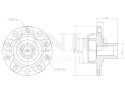 Ступица передняя/задняя (без ABS) UNIO HUB-20156