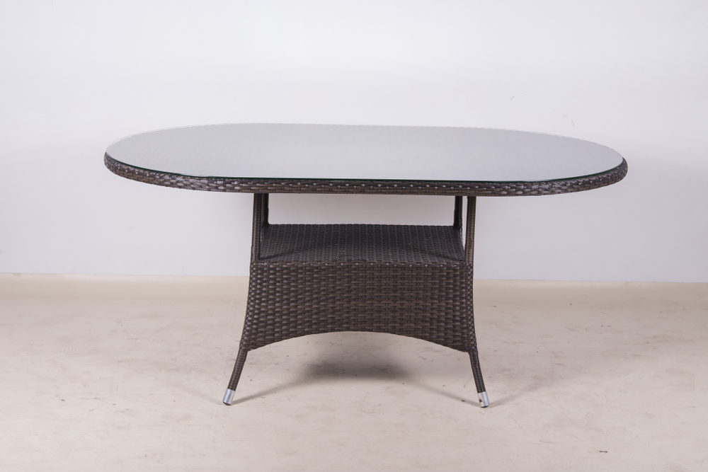 Стол овальный, столешница стекло, коллекция Крит