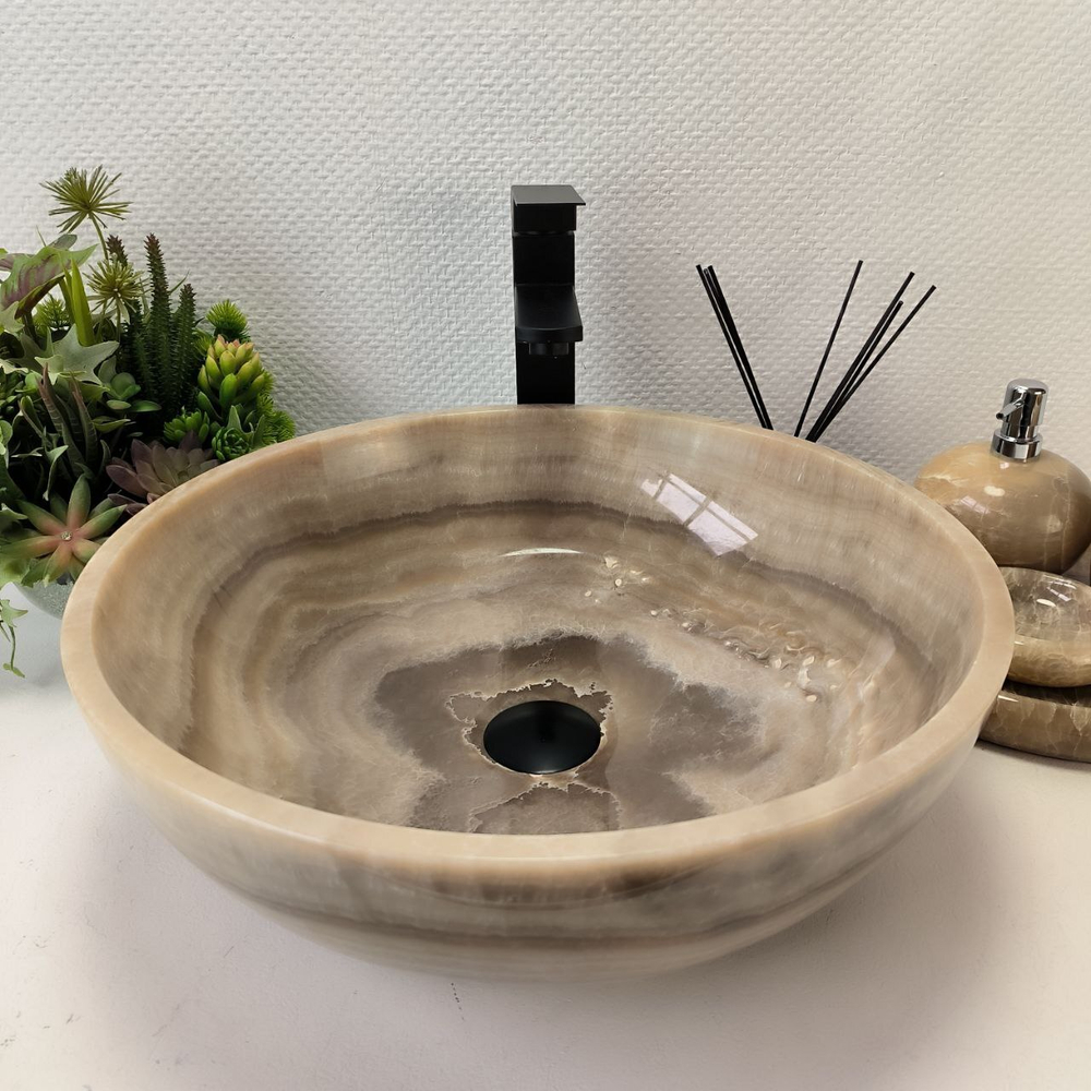 Раковина из оникса Bowl Grey TinLip BO-62975 45*45*15 43