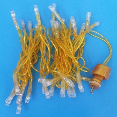 Светодиодная нить для гирлянды занавес. 3 метра желтая, желтый провод