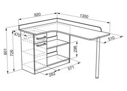 Стол компьютерный угловой «Колледж» (ясень шимо темный/св./крем), ЛДСП 16 мм, Мебельсон, г. Ижевск