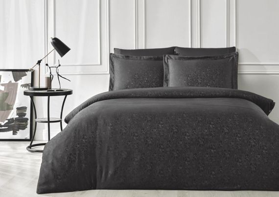 Постельное белье ALISA антрацит жаккард deluxe TIVOLYO HOME Турция