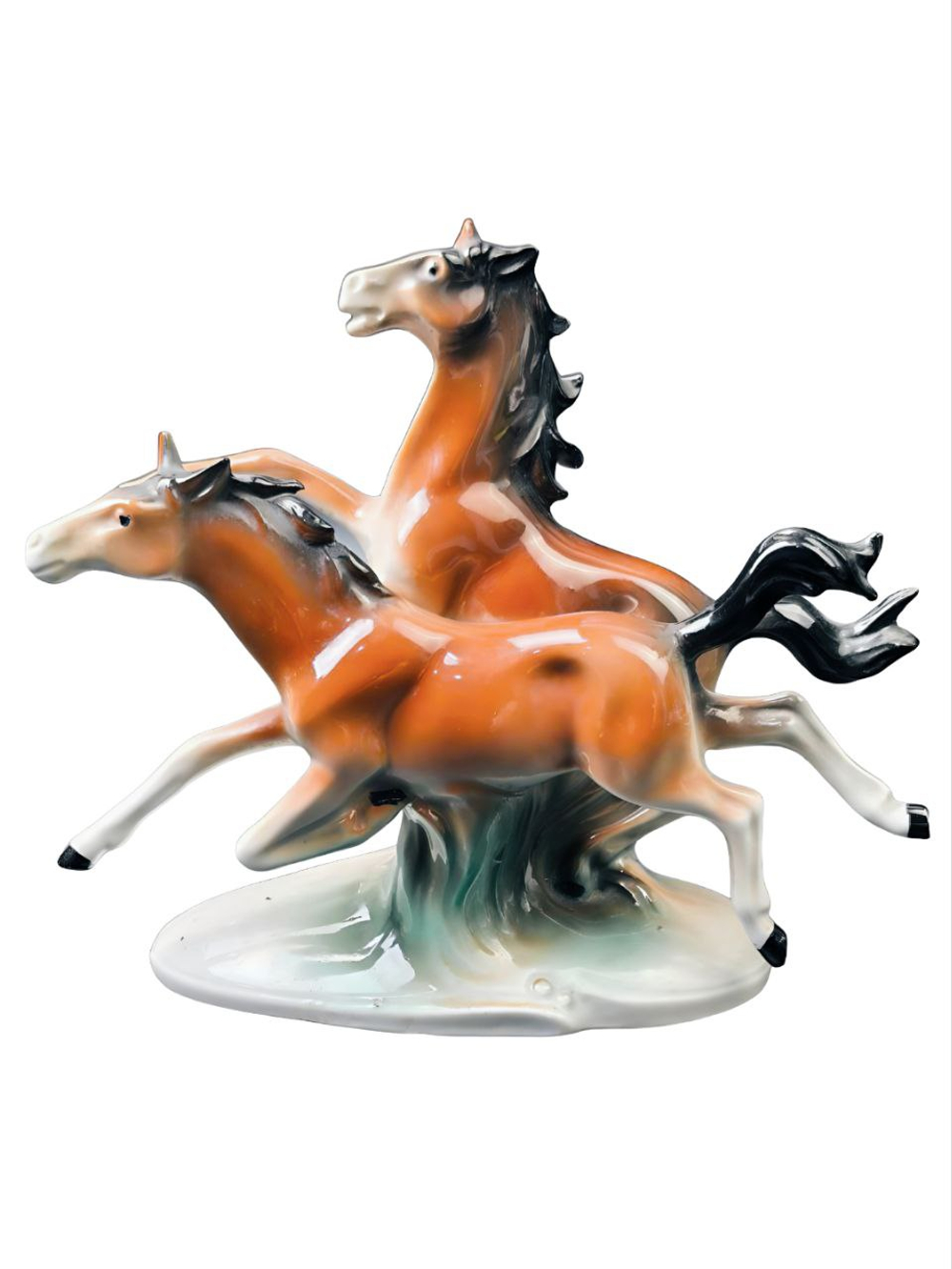 Фарфоровая статуэтка "Бегущие кони" Gräfenthal