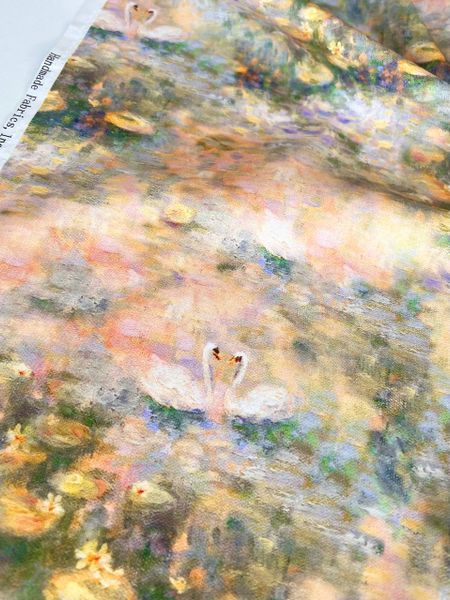 ЛЕБЕДИНЫЙ ПРУД, ИМПРЕССИОНИЗМ - 100% хлопок 4