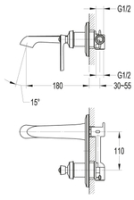 Cмеситель встраиваемый для раковины CEZARES LIBERTY-F-BLI-01-W0
