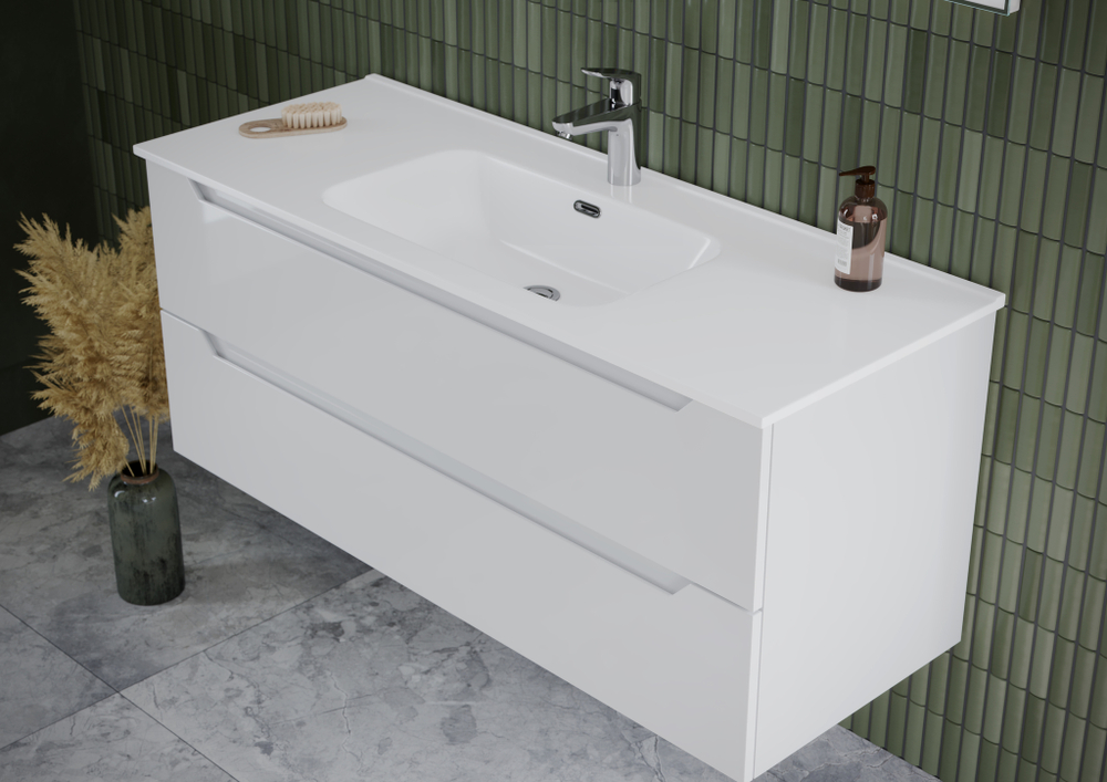 Тумба с раковиной Sancos Norma 2.0, 99 см., ламинат белый, NR2.0100W