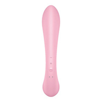 Розовый двусторонний вибратор-кролик 13см Satisfyer Triple Oh