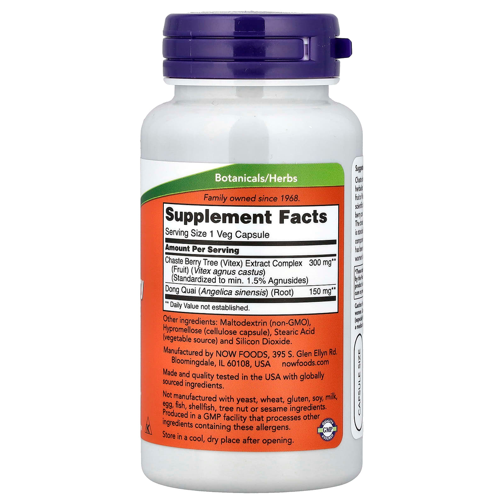 NOW Foods, экстракт витекса священного, 300 мг, 90 растительных капсул