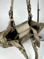 Женская сумка из натуральной винтажной кожи цвет тауп