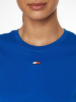 Женская теннисная футболка Tommy Hilfiger Regular Tape Tee - kettle blue