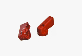 Ручка флажок металлическая, красная для коллекторов и кранов 1 шт