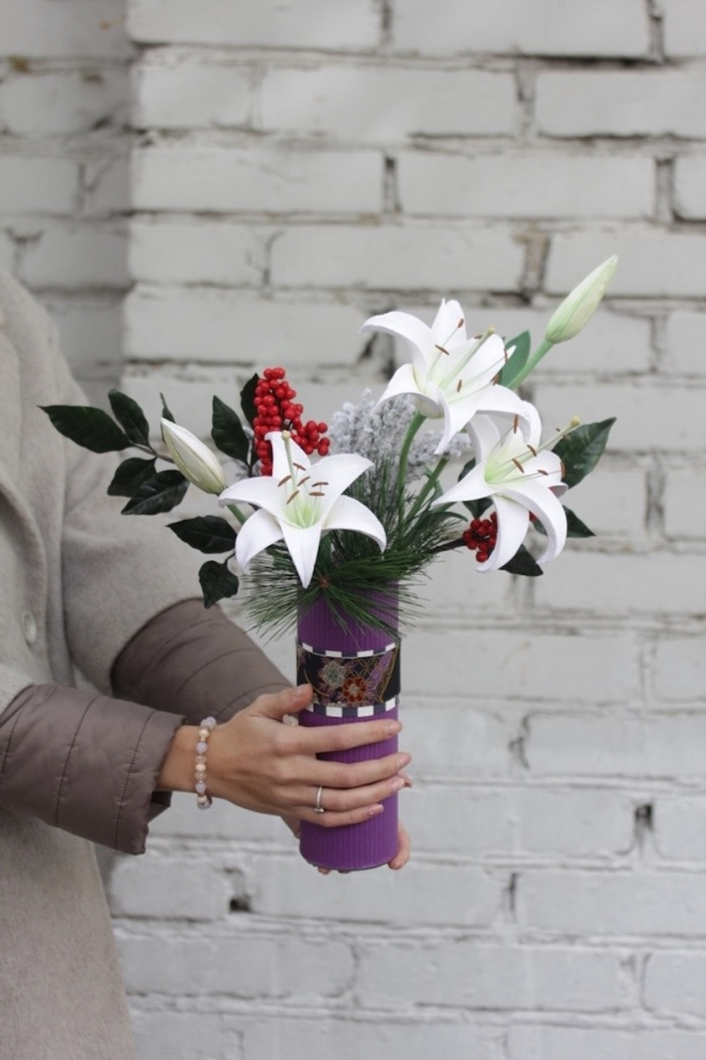 Набор для новогоднего проекта "Лилия с ягодами"