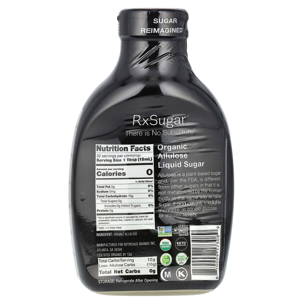 RxSugar, жидкий сахар из органической аллюлозы, 473 мл (16 жидк. унций)