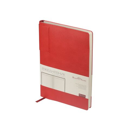 Ежедневник недат. А5 136л., кожзам, мягк.пер. "London. Красный" ляссе