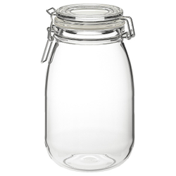 IKEA KORKEN  (ИКЕА КОРКЕН)  -  Банка с крышкой, прозрачное стекло, 1,8 л