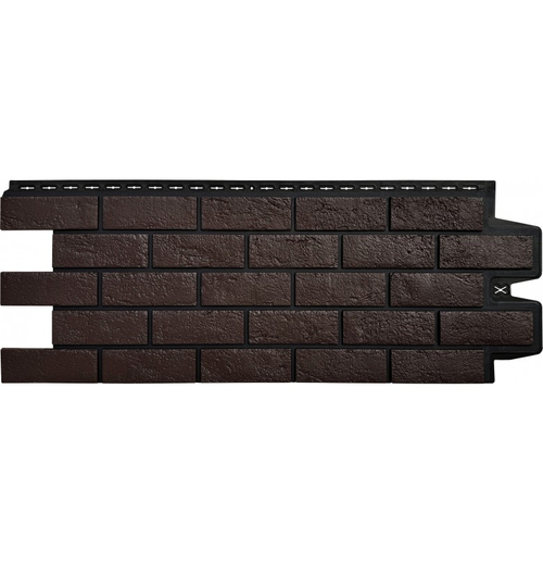 Фасадные панели (Цокольный Сайдинг) Grand Line Кирпич Состаренный DESIGN Шоколад, ШОВ RAL 9005